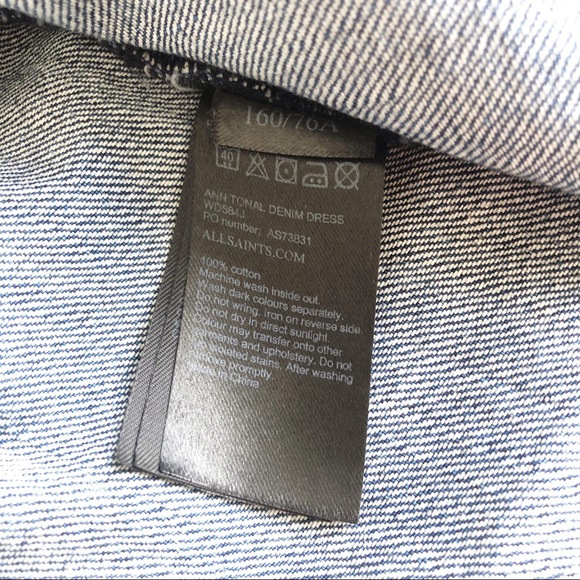 Allsaints Ann Tonal Denim dress size 0 - Picture 6 of 7
